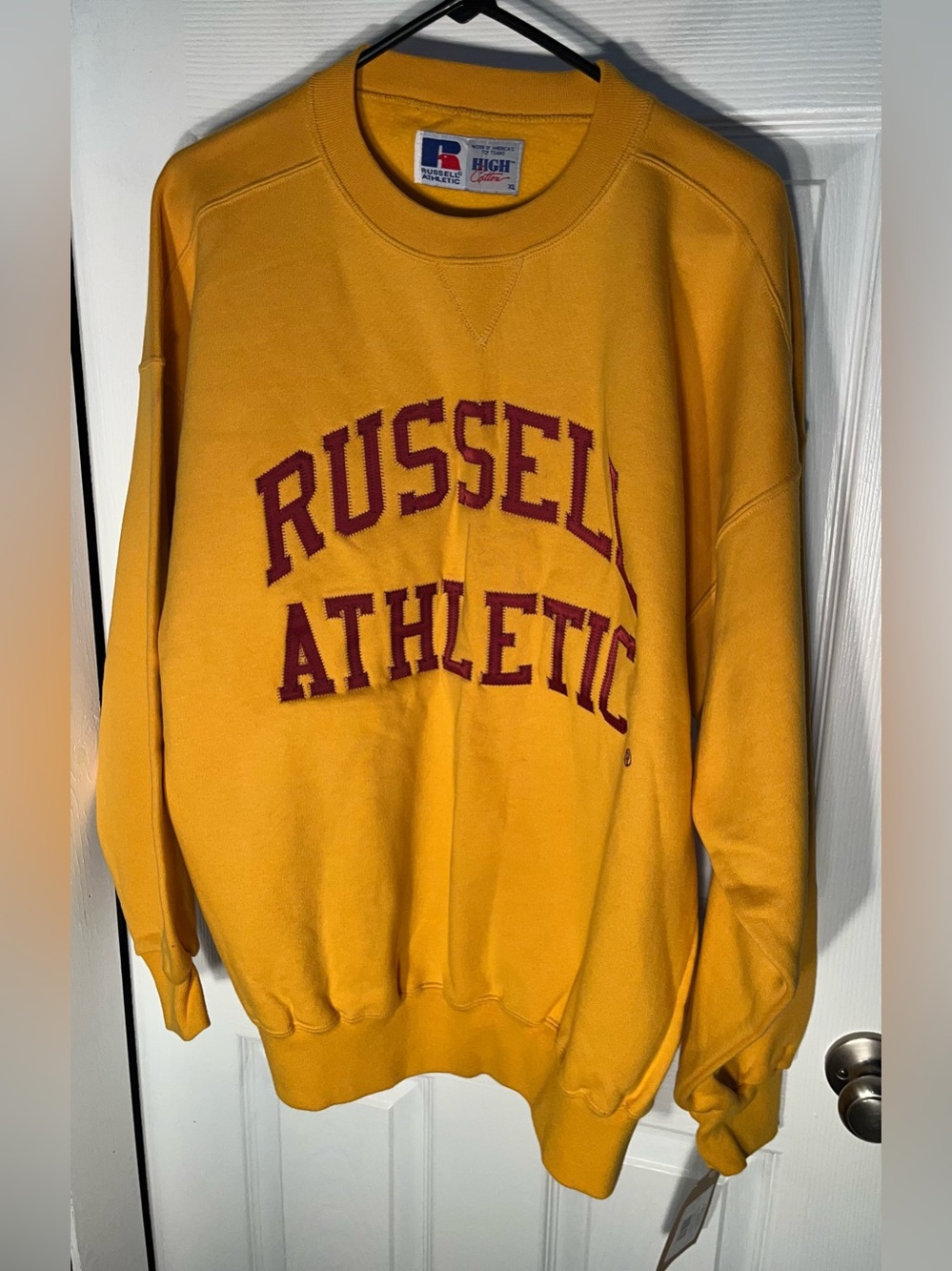 Vintage Russell Athletic Sweatshirt Men’s XL Marigold High Cotton Crewneck USA